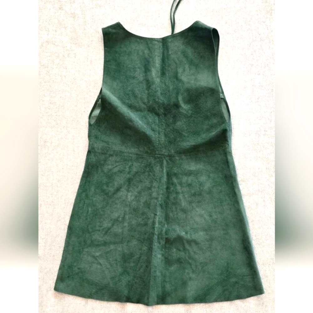 Reformation Women's Joni Green Suede Lace Up Sleeveless Mini Dress! Size M - Picture 3 of 8